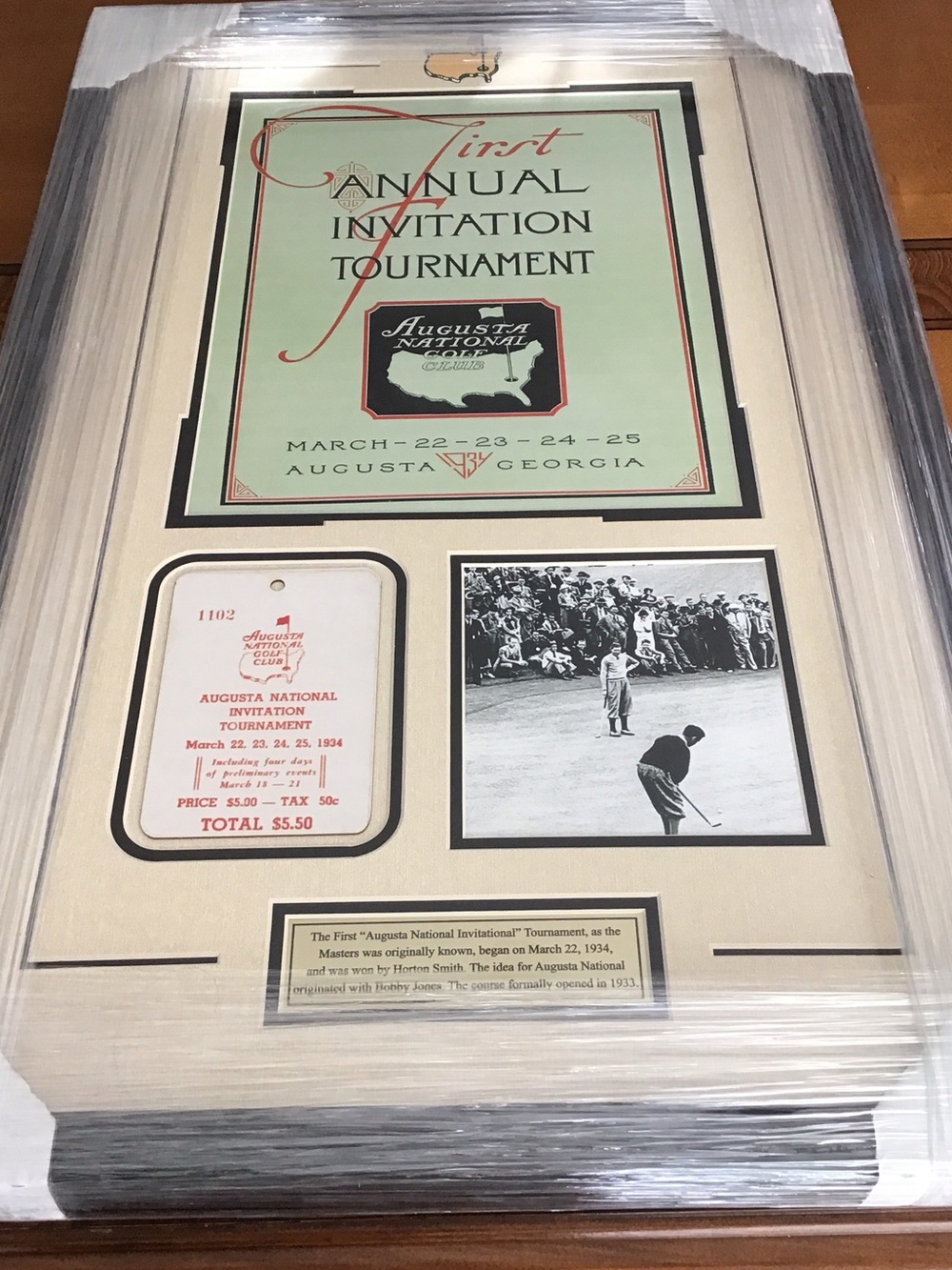 Framed Tournament Print - Cream/Green